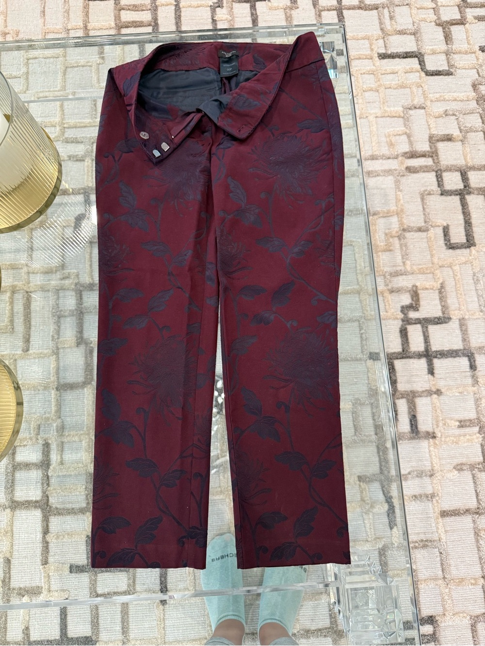 Ann Taylor Factory Petite Burgundy Floral pant
